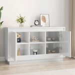 Bon plan buffet bahut vaisselier - jili hot - buffet blanc brillant 102x35x60cm - bois dingnierie - ...