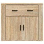 Bon plan buffet bahut vaisselier - jili hot - buffet chne sonoma 80x33x70cm - bois dingnierie - commode ...