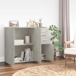 Bon plan buffet bahut vaisselier - jili hot - buffet gris bton 91x295x75cm - bois dingnierie - commode ...