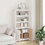 Bon plan buffet bahut vaisselier - jili hot - buffet haut blanc 80x35x154cm - bois massif de pin - commode ...