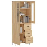 Bon plan buffet bahut vaisselier - jili hot - buffet haut chne sonoma 695x34x180cm - bois dingnierie ...