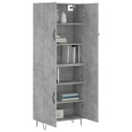 Bon plan buffet bahut vaisselier - jili hot - buffet haut gris bton 695x34x180cm - bois dingnierie ...