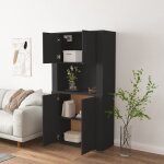 Bon plan buffet bahut vaisselier - jili hot - buffet haut noir - bois dingnierie - commode salon / cuisine ...