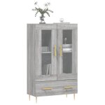 Bon plan buffet bahut vaisselier - jili hot - buffet haut sonoma gris 695x31x115cm - bois ding�nierie ...