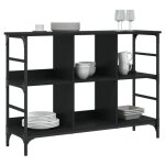 Bon plan buffet bahut vaisselier - jili hot - buffet noir 102x32x735cm - bois dingnierie - commode salon ...