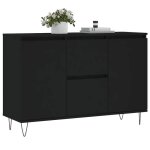 Bon plan buffet bahut vaisselier - jili hot - buffet noir 104x35x70cm - bois d?ing�nierie - commode salon ...