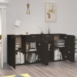 Bon plan buffet bahut vaisselier - jili hot - buffet noir 160x36x75cm - bois dingénierie - commode salon ... Bon plan buffet bahut vaisselier - jili hot - buffet noir 160x36x75cm - bois dingénierie - commode salon ...