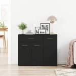 Bon plan buffet bahut vaisselier - jili hot - buffet noir 88x30x70cm - bois dingnierie - commode salon ...