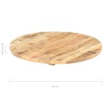 Bon plan dessus de table plateau pour table - jili hot - - bois de manguier solide rond 25 - 27 mm 40cm ...