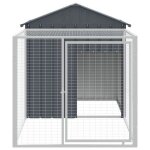 Bon plan enclos animaux lapins - jili hot - poulailler avec cour - anthracite 117x201x123cm - acier galvanis ...