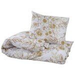 Bon plan ensemble de housse de couette - jili hot - parure de lit - blanc et marron 140x200cm coton - ...