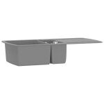 Bon plan �vier de cuisine - jili hot - lavabo installation de cuisine en granit double bac gris thome9765080 ...
