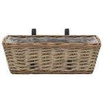 Bon plan jardini�re de balcon - 2 pcs - osier avec doublure en pe 40cm - pour plantes grimpantes thome7794458 ...