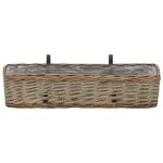 Bon plan jardini�re de balcon - 2 pcs - osier avec doublure en pe 60cm - pour plantes grimpantes thome9192612 ...