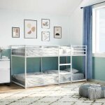 Bon plan lit simple pour adolescent / adulte lit superpos� - non matelas - blanc 90x190cm acier - pour ...
