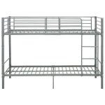Bon plan lit simple en m�tal pour adolescent / adulte lit superpos� - non matelas - gris m�tal 90x200cm ...