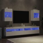 Bon plan meubles tv muraux avec lumires led 2 pcs blanc 40x30x605cm - pour salon thome7952412