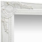 Bon plan miroir mural - jili hot - miroir suspendu d�cor style baroque 40x40cm blanc - pour chambre / ...