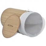Bon plan panier  linge - jili hot - meuble linge sale rond bambou naturel thome2699010