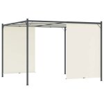 Bon plan pergola / tonnelle / arche - jili hot - pergola avec toit r�glable cr�me blanc 3x3 m acier thome50511 ...