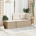 Bon plan pouf tabouret de terrasse - jili hot - tabouret de jardin avec coussin beige 55x55x37cm - rsine ...