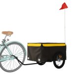 Bon plan remorque de v�lo - jili hot - remorque de voyage noir et jaune 45 kg fer thome7587568