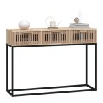 Bon plan table console - jili hot - console meuble entre - 105x30x75cm - bois dingnierie et fer - pour ...