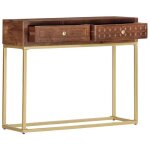 Bon plan table console - jili hot - console meuble entr�e - 90 x 30 x 75cm - bois de manguier massif ...