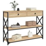 Bon plan table console - jili hot - console meuble entre - chne sonoma 100x28x75cm - bois dingnierie ...
