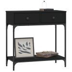 Bon plan table console - jili hot - console meuble entr�e - noir 75x345x75cm - bois ding�nierie - pour ...