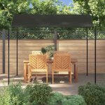 Bon plan tonnelle - jili hot - chapiteau et pavillon auvent de parasol 3 x 24 m anthracite - pour terrasse ...