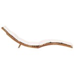 Bon plan transat ext�rieur - jili hot - chaise longue - pliable avec coussin blanc cr�me - bois de teck ...