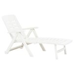Bon plan transat ext�rieur - jili hot - chaise longue - pliable plastique blanc - pour camping / jardin ...