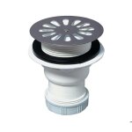Bonde de douche - wirquin - plastique - �60 mm - sortie verticale �40 mm - blanc et chrom�