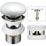 Bonde dévier universelle avec trop - plein automatique à poussoir et clic - clac pour salle de bain 1 ... Bonde dévier universelle avec trop - plein automatique à poussoir et clic - clac pour salle de bain 1 ...