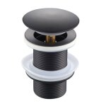 2pcs bonde de lavabo noir sans trop plein bonde de lavabo sans trop plein universelle