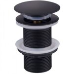 Bonde de lavabo noire sans trop - plein universelle bonde pop - up automatique pour vasque poser design ...
