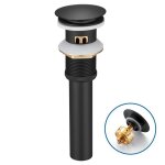 Bonde de lavabo - inox - noir - pop - up avec trop - plein - panier filtrant - g1