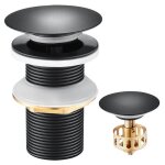 Bonde de lavabo pop - up - universelle - inox - sans trop - plein - g1 - panier filtrant