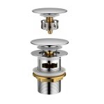 Bonde de lavabo pop - up avec trop plein valve clic - clac universelle 1 1 / 4 pour robinet et lavabo ...