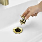 Bonde de lavabo standard - or bonde de lavabo pop up sans trop pleinbouchon de vidange avec panier  ...