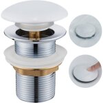Bonde de lavabo universelle anti - d�bordement couvercle c�ramique blanc clapet escamotable g1 1 / 4 ...