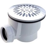 Bonde siphoide universelle pour receveur 90 - vidage et siphon bain douche - blanc - mtal