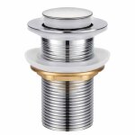 Bonde universelle en alliage de zinc bonde de lavabo sans trou de trop - plein valve push open acier ...