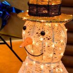 Bonhomme de neige lumineux extrieur 3d 70cm 160 leds blanc trs chaud timer lotti