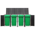 Bonne qualit - abri pour poubelle - armoire poubelle - quadruple noir 274x80x117 cm rsine tresse - ...