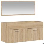 Bonne qualit� - armoire de bain et wc - bonnie - avec miroir ch�ne sonoma - bois ding�nierie deco m3863958 ...