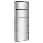 Bonne qualit - armoire  chaussures - bonnie - commode  chaussures miroir 5 niveaux sonoma gris 63x17x1695cm ...