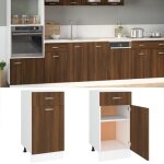 Bonne armoire de plancher � tiroir?meuble bas cuisine armoire de rangement ch�ne marron 40x46x815 cm ...