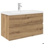 Bonne qualit� - armoire de rangement meuble lavabo avec bassin et robinet int�gr�s ch�ne artisanal deco ...